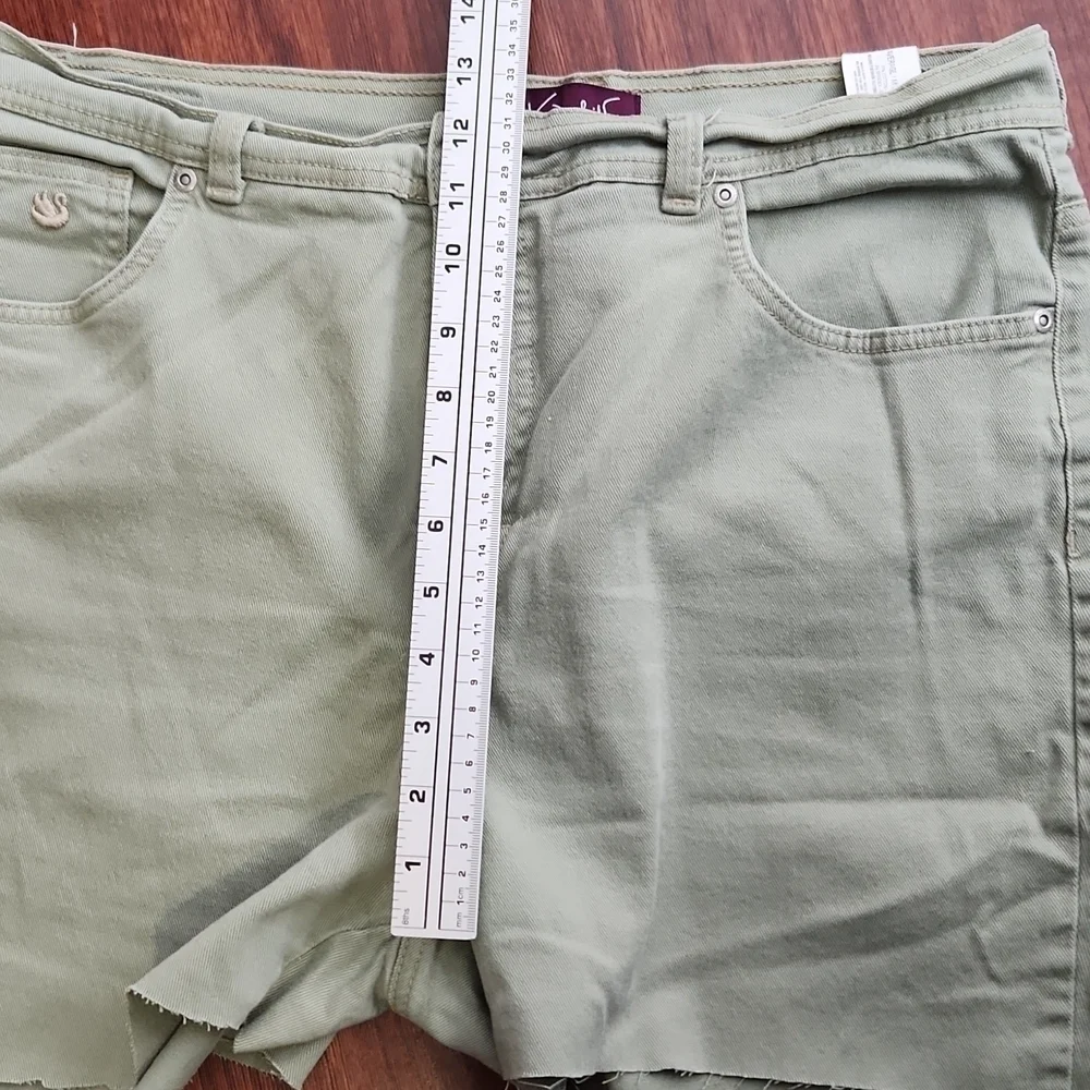 Gloria Vanderbilt Shorts Womens Size 16 Light Sage Green Cut Off Jeans